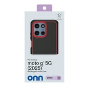 onn Slim Rugged Phone Case for Samsung moto g (2025) - Red/Black