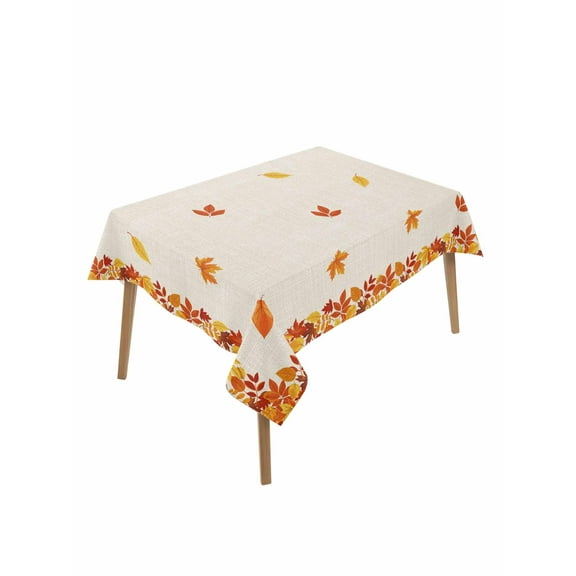 Rectangle Tablecloth 60 x 102 Inches Thanksgiving Autumn Leaves Waterproof & Stain Resistance Table Cloth Decorative Fabric Table Cover for Dinning/Party/Buffet/Banquet