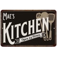 thumbnail image 1 of Mae's Kitchen Sign Metal Wall Decor Gift 8x12 108120019296, 1 of 1