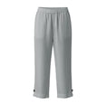thumbnail image 7 of Twczz Girls Cotton Linen Capris with Pocekts- Elastic Waist Summer Casual Baggy Kids Beach Shorts Gray Size 6, 7 of 7