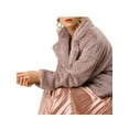 thumbnail image 6 of MODA NOVA Juniors Winter Fashion Loose Faux Fur Cropped Jacket Coat Dusty Pink XL, 6 of 7
