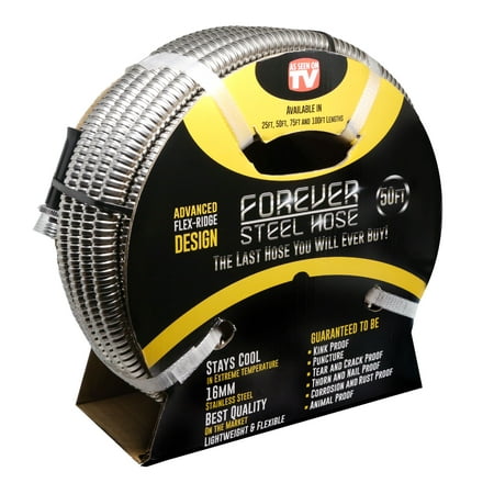 Forever Steel Garden Hose (As Seen On TV) Lightweight Kink-Free and Stronger Than Ever - 50
