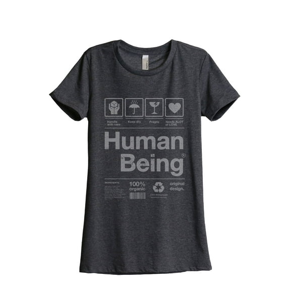 Human Being Women's Fashion Relaxed T-Shirt Tee Charcoal Grey X-Large