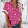 thumbnail image 4 of Mujeres Pantalones Cortos Casual Hawaii Impreso Manga Corta Blusa Superior, Regular Ajuste Sudadera de Verano Sexy, 4 of 5