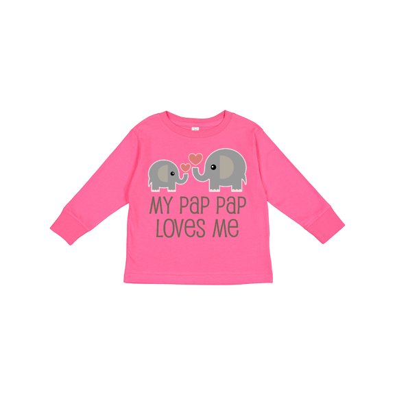 Inktastic My Pap Pap Grandpa Loves Me Boys or Girls Long Sleeve Toddler T-Shirt