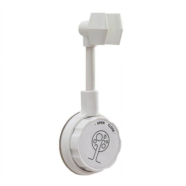 Soporte para cabezal de ducha blanco y material de acero inoxidable, montaje en pared ajustable en ángulo, sin perforación, ventosa al vacío, resistente al agua y al agua