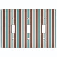 thumbnail image 2 of Metal Light Switch Wall Plate Outlet Cover (Green Brown Striped Wall - Triple Toggle), 2 of 2