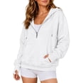 thumbnail image 2 of CFXNMZGR Women Hoodies Pullover Women's 2026 Spring Zip Up Y2K Hoodies Casual Long Sleeve Sweatshirts Fall Winter Track Jackets with Pockets (White,M), 2 of 6