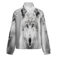 thumbnail image 6 of Jackets for Women Winter Coat Jackets Flannel Stand Collar Jacket(Wolf in Snowy Forest,Size:S-4XL), 6 of 7