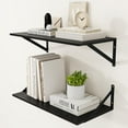 thumbnail image 1 of Rustic Floating Shelves for Wall W x D Wood Deep Wall Shelves Set of Wide Floating Bookshelf for Living Room Kitchen Office Bedroom Storage & Decoration wi, 1 of 7