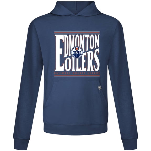 Men's Levelwear Navy Edmonton Oilers Relay Powerhouse Pullover Hoodie