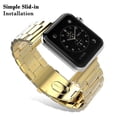 thumbnail image 3 of For Apple Watch 41 38 MM Replacement Band, SOATUTO Solid Stainless Steel Link Bracelet Replacement Band Strap with Durable Folding Clasp for Apple Watch Series 8 7 41mm 6 5 4 3 2 1 SE 38 40MM - Gold, 3 of 6