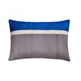 thumbnail image 1 of Funda de almohada lumbar azul rey de 30 x 55 cm (12 x 22 pulgadas), almohada rectangular de seda con diseño de bloques de color y patchwork, diseño moderno a rayas - Seda azul rey de felpa, 1 of 3