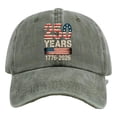thumbnail image 2 of Baseball Caps 250 Year American Anniversary Hat 250th Celebration 1776-2026 United States Embroidered Patriotic Hats Green, 2 of 4
