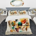 thumbnail image 2 of Designart "Watercolor Kaleidoscope of Colors IV" Modern Bedding Covert Set - Abstract Geometric Green Abstract Bed Set With 2 Shams, 2 of 6