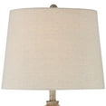 thumbnail image 4 of 360 Lighting Lynn Country Cottage Buffet Table Lamps 26 3/4" High Set of 2 Beige Wood Oatmeal Drum Shade for Bedroom Living Room Bedside Nightstand, 4 of 8