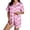 d-488Hot Pink294, variant on MEZZALL Women Satin Pajama Set Lapel Collar Short Sleeve Button Down Top Elastic Waist Shorts Loungewear Sleep Set Bowknot Print Sleepwear for Ladies Home Nightwear Fashionable 2 Piece Pjs
