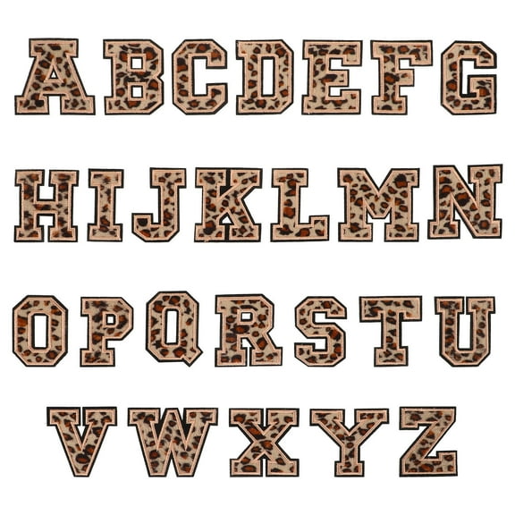 HONMEET Iron On Letters Light Brown 26Pcs 2.6X2.5X0.1In