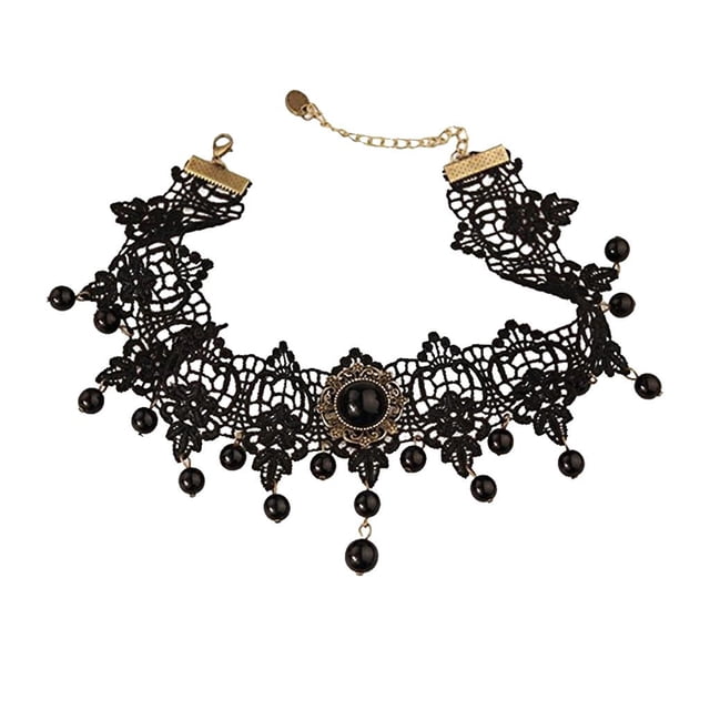 Joyería de Mujeres Colr de Granos Cordón Flor Steampunk Gótico Pendat Sunnimix Gargantilla