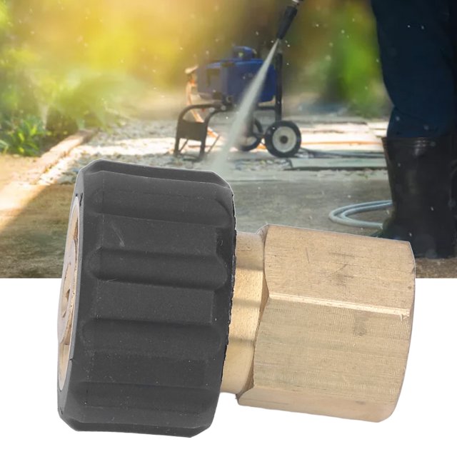 Pressure Washer Adapter, 5000PSI Pressure Washer Adapter Brass And Rubber Pressure Water Pipe Conversion Copper Connector