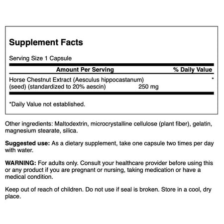 Swanson Horse Chestnut 22% Aescin (Standardized) 250 mg 120 Capsules
