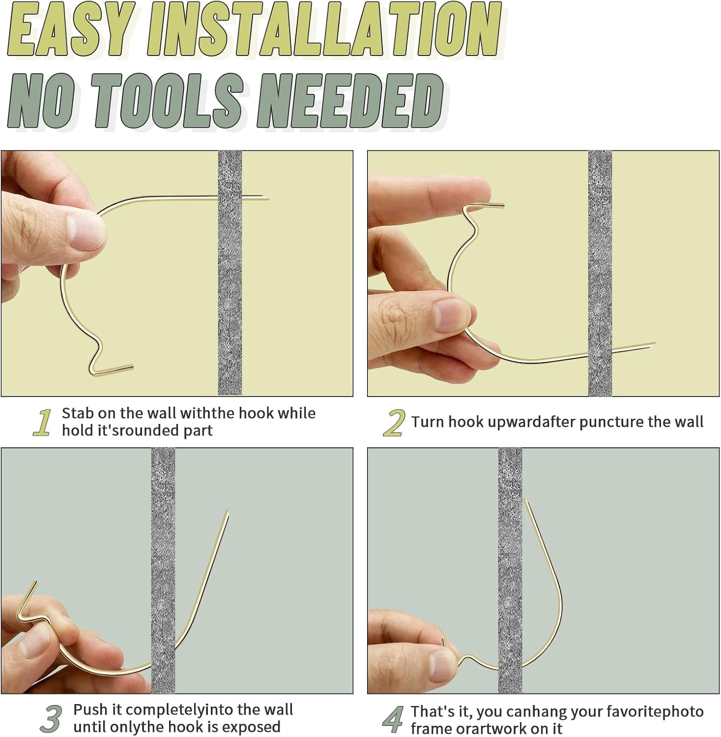 Stronger Super Hooks Picture Hanger for Hanging Art, Clock, Shelves, Mirrors, Frames, or Planters