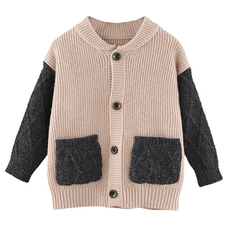 

Honeeladyy Toddler Kids Baby Girl Solid Sweater Knit Crochet Clothes Coats Cardigan Outfits Khaki