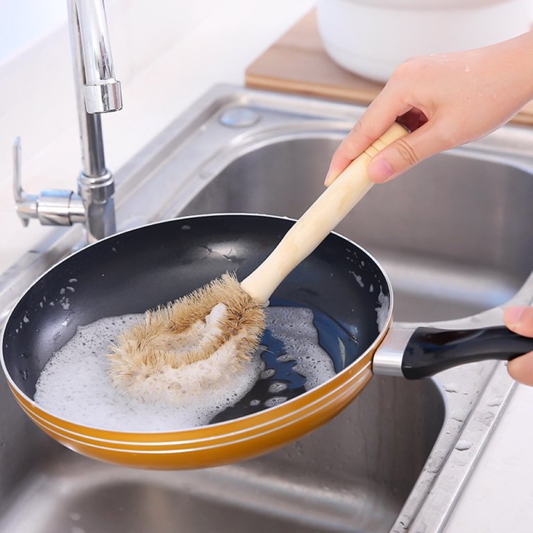 Two-in-one Pot Scrub Brush With Long Handle And Special Fiber