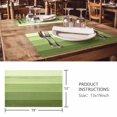 thumbnail image 3 of Placemats Set of 8, Green Wood Grain Woven Placemat, Linen Place Mats for Kitchen/Dining Tables, Ombre Rustic Retro Wooden Plank Washable Table Mats for Party, 3 of 8