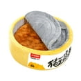 thumbnail image 2 of Cama de gato en forma de lata Anti slip Bottom Máquel lavable con manta con capucha con tazón de ramen de cojín suave cama de gato con cueva de cubier, 2 of 7