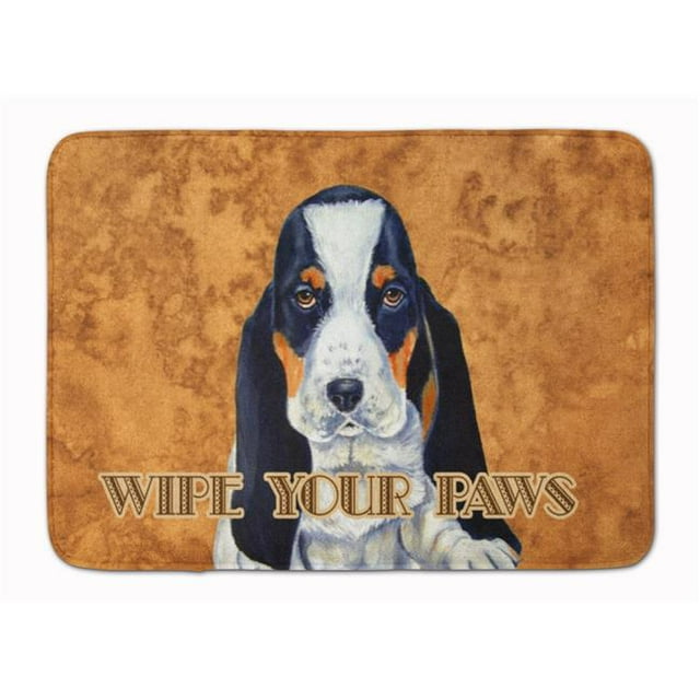 Carolines Treasures LH9450RUG Basset Hound Wipe your Paws Machine Washable Memory Foam Mat