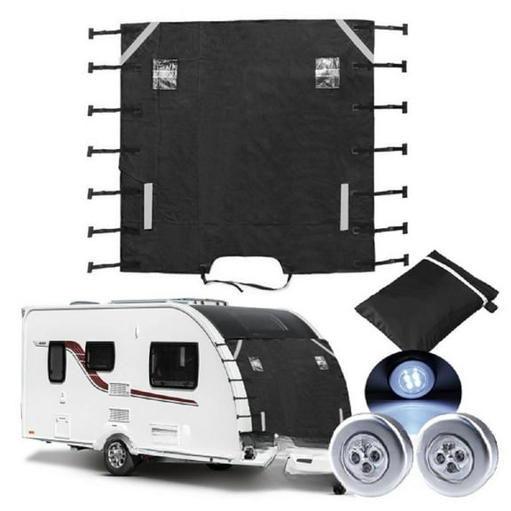 FstNiceTed Black, Sunshade Front RV Cover Fits 86" L x 68" W