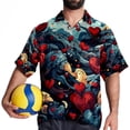 thumbnail image 4 of Love Men's Short Sleeve Shirts, Casual, Printed, Button Down, Beach Shirt - Spread Collar Tops for Summer Beach Fun, 4 of 6