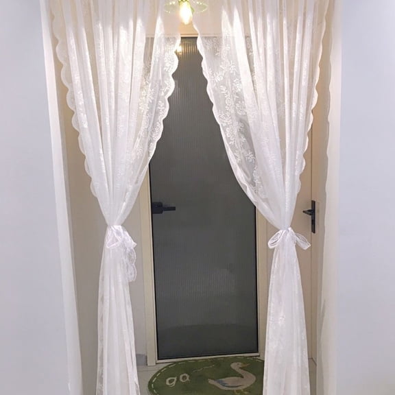 Front Door Curtains for Glass Window,Lace Sheer Curtains Bedroom Decorative Curtains,Long Blackout Curtains,Curtain for Indoor Outdoor Decor(1 Panel)