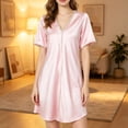 thumbnail image 6 of ZyeKqe Sleep Shirts for Women V Neck Sleeveless Nightgown Casual Lightweight Comfy Loungewear Mini Dress, 6 of 7