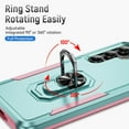thumbnail image 2 of Case for Samsung Galaxy S24 FE with Rugged Rotated Ring Stand, Military Grade Heavy Duty Cover Support Magnetic Car Mount Shockproof Protective Case for Samsung Galaxy S24 FE, Green/Pink, 2 of 9