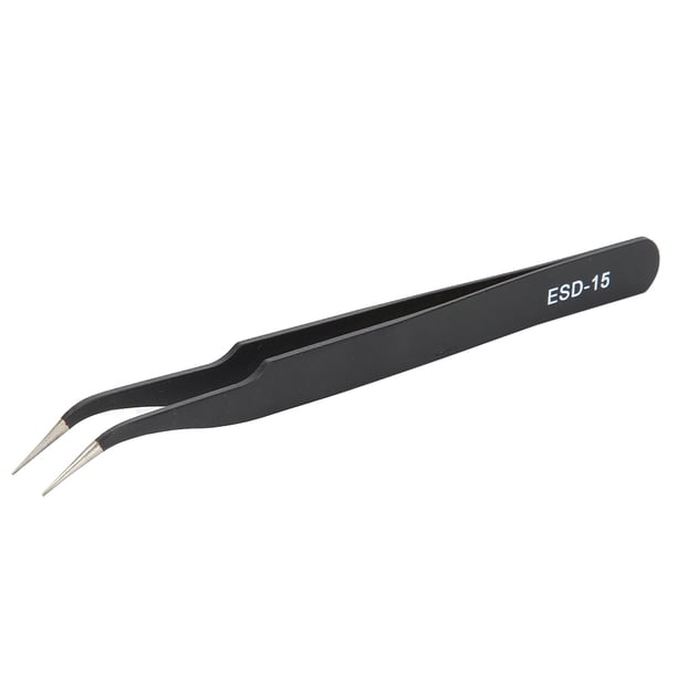 Pinzas de precisión, 2 pinzas curvas antiestáticas ESD-15, pinzas de acero inoxidable adaptadas para la perfección