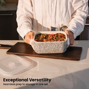 Thyme & Table 4-Piece Rectangle Ceramic Baking Dish & Lid Set - Dot