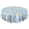 thumbnail image 5 of Round Tablecloth Floral Print 60 Inch Daisy Table Cover Wrinkle Free for Dining Kitchen, 5 of 5