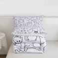 thumbnail image 6 of jejeloiu Simple Cat Line Pattern Twin Comforter Sets Kids,Minimal Print Bedding Set,Reversible,2pcs, 6 of 8