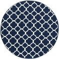 thumbnail image 4 of SAFAVIEH Dhurrie Ulysses Geometric Moroccan Wool Runner Rug, Navy/Ivory, 2'6" x 7', 4 of 9