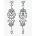 thumbnail image 3 of K-KED Long Clip On Earrings Clear Crystal Pageant Earrings Wedding Prom Bridal 3.5", 3 of 8