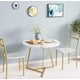 thumbnail image 5 of Round dining mesa set para 2: kitchen mesa con 2 forrado sillas, 3-piece circle dining mesa set para kitchen, apartment small spaces - marble blanca, 5 of 6