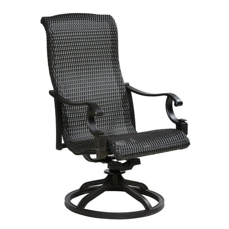 swivel patio wicker rocker chair dining emerald arm