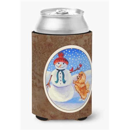 

Snowman with Pomeranian Winter Snowman Can or Bottle Hugger