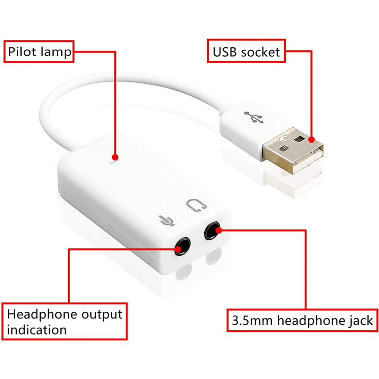 Stien Assassin Regnfuld 7.1 USB External Sound Card Audio Adapter LEIHONG USB2.0 to 3.5MM Audio  Output Microphone Input Converter Plug and Play for  Windows/Vista/Win7/Linux/WinCE/Android/Mac-White - Walmart.com