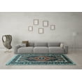 thumbnail image 3 of Ahgly Company Indoor Rectangle Persian Light Blue Traditional Area Rugs, 7' x 10', 3 of 4