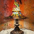 thumbnail image 6 of Witch Hat Lamp Stained Glass Style, Gothic Resin Table Light for Halloween Decor Bedside Night Light, 6 of 7