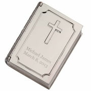 Personalized Hinged Book Box with Cross