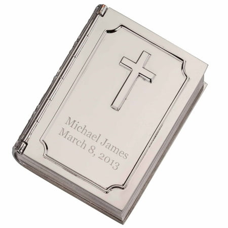 Personalized Hinged Book Box with Cross